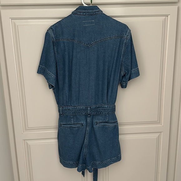 rag & bone featherweight denim romper. Medium - Picture 6 of 8